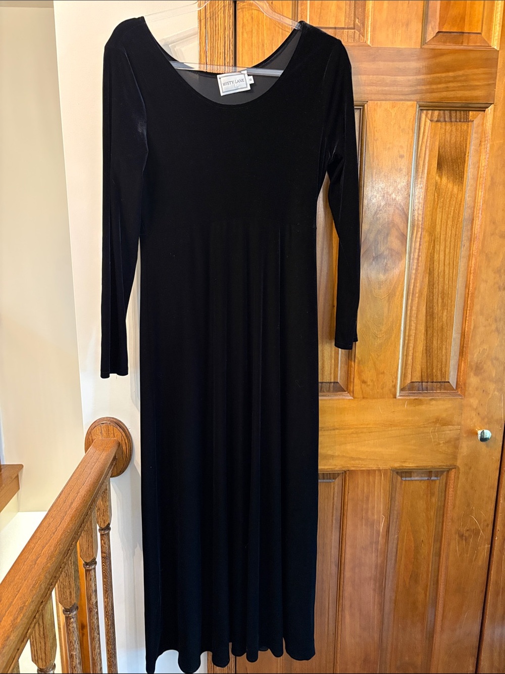 Misty Lane Black Velvet Long Sleeve Maxi Dress